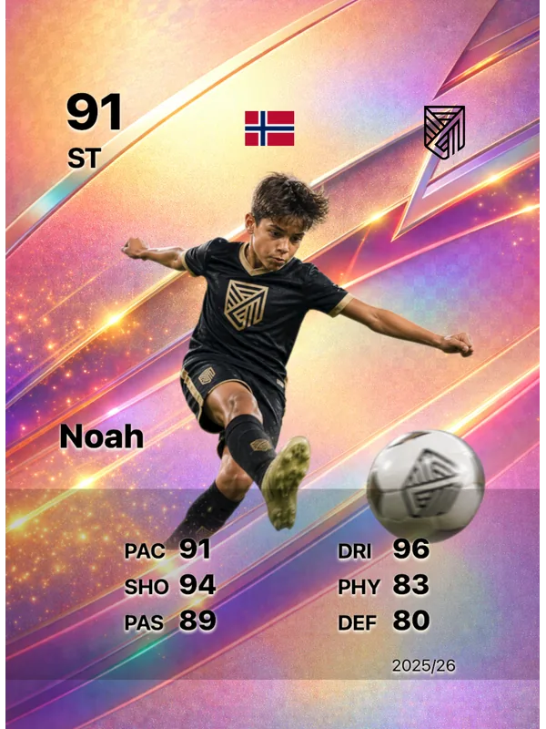 Custom football card design for Noah