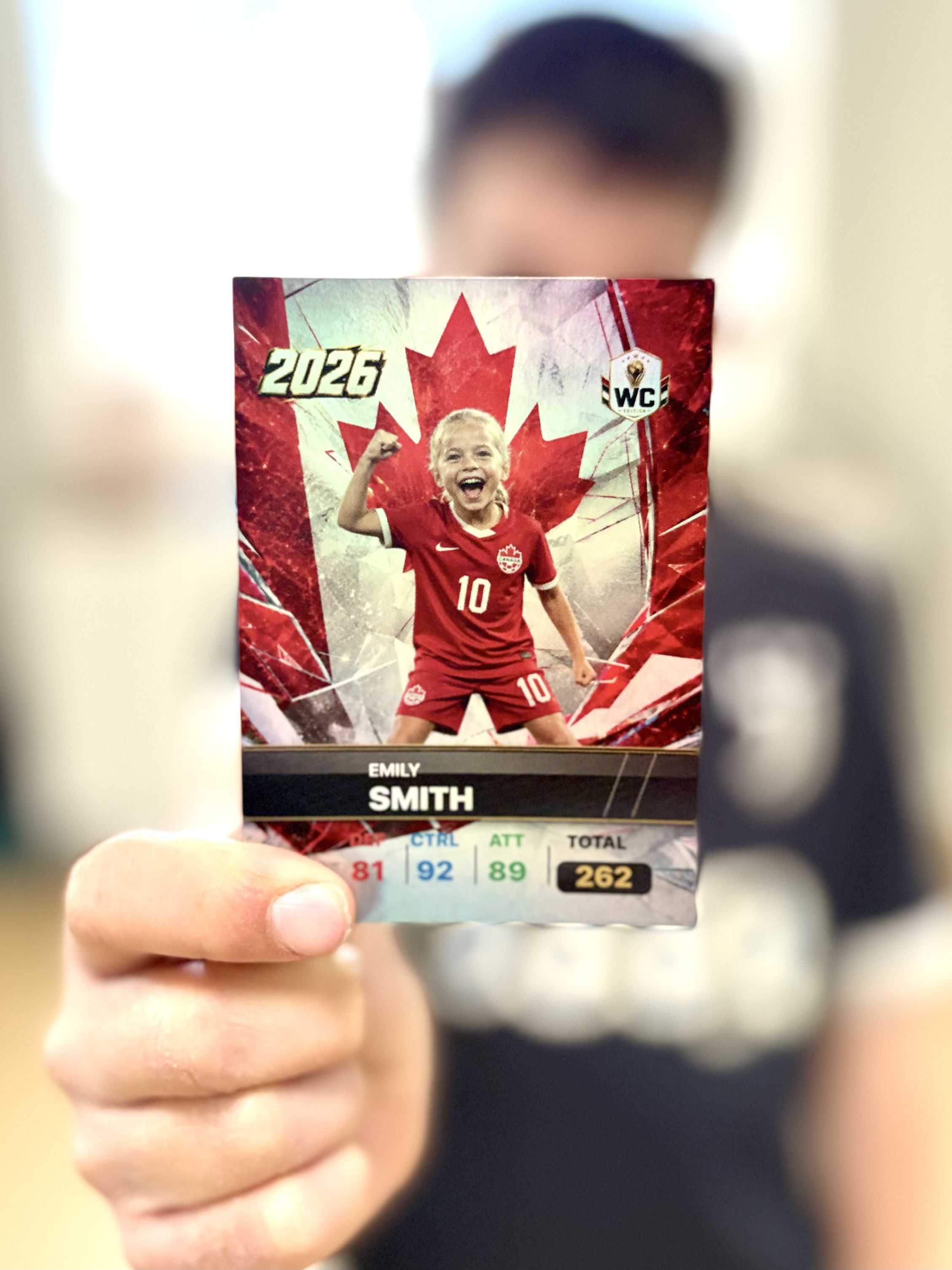 Real printed football card photo from Canada